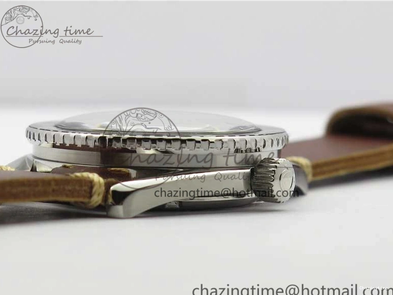 0408 Vintage Seamaster 300 Date T SS B12 Black Dial On Brown Leather Strap A2836 (Free Nylon Strap) WeatherProof 7911